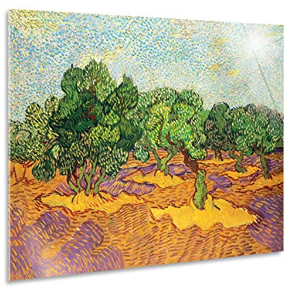 Giallobus - Gemälde - Vincent Van Gogh - Olivenbäume - Acrylglas - 70x50 - Bereit zum Aufhängen - Moderne Gemälde für zu Hause