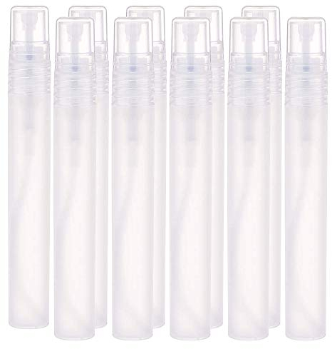 Plastic Empty Perfume Bottles Mini Spray Bottle Plastic Fine Mist Spray Bottle Travel, Refillable, Sprayer Transparent 10 ml (10Pcs/Pack,10ml)
