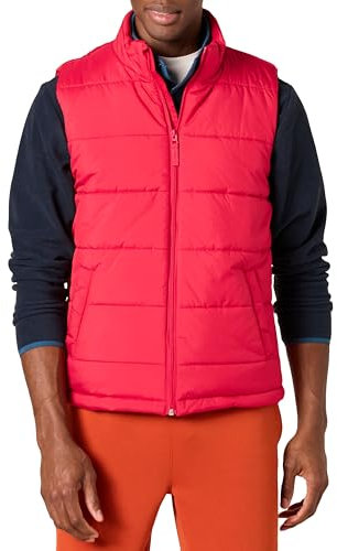 Amazon Essentials Men's Mid-weight Fleece-Lined Insulated Puffer Vest, Red, XXL