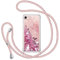 TUUT Handyband für iPhone SE 2020/2022/8/7 Hülle mit Band, Glitzer Treibsand Handyhülle mit Kordel zum Umhängen Transparent Stoßfest Schutzhülle mit Kette Schnur, Quicksand Necklace Case in Rosa