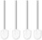 Qulable Toilet Brushes Stainless Steel Toilet Brush with Flexible Soft Hygienic Bristle, 4 Pack (White)