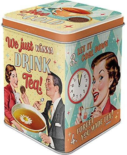 Nostalgic-Art Retro Teedose, 100 g, Tea & Cookies Together – Geschenk-Idee für Nostalgie-Fans, Aufbewahrung für losen Tee und Teebeutel, Vintage Design