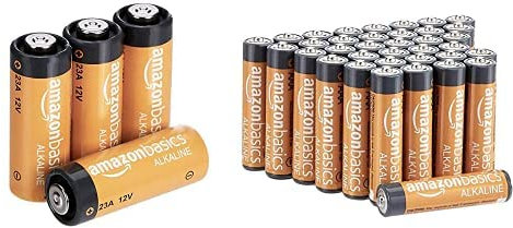 Amazon Basics A23 Alkaline Batteries (4-Pack) & Piles alcalines AAA 1,5 V pour Le Quotidien - Lot de 36 (Le visuel Peut différer)