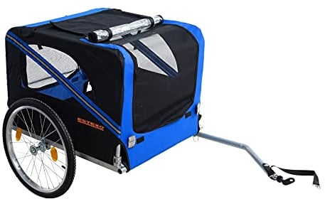 ESTEXO Fahrradanhänger Haustieranhänger Anhänger für Hunde Katzen Haustiere Hundetransporter Transport (Blau)
