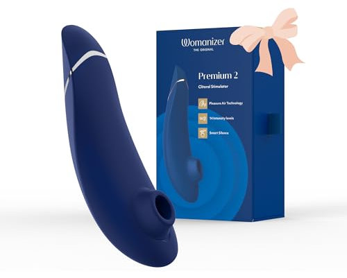 Womanizer Premium 2 Klitoris-Sauger –Saugspielzeug mit Autopilot und Smart Silence – Wasserdichter Klitoris-Stimulator mit 14 Sauggeschwindigkeiten – Vibrierendes Sexspielzeug für Frauen - Blau