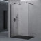 doporro Luxus Duschwand für Dusche Duschabtrennung 80x200cm Schwarz Walk-In Dusche 8mm ESG-Sicherheitsglas Klarglas inkl. Nanobeschichtung Bremen01K