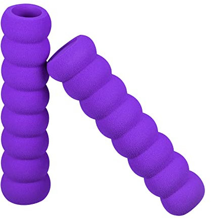sourcing map Door Handle Covers, 4Pcs 5.51 Nitrile Rubber Sleeves Door Knob Covers Handle Protector for Home Hot Cold Door Front Door Purple