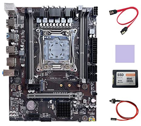 JUATIE Motherboard Computer Motherboard Support DDR4 ECC +SATA3 SSD 240G+Thermal Pad+SATA Cable+Switch