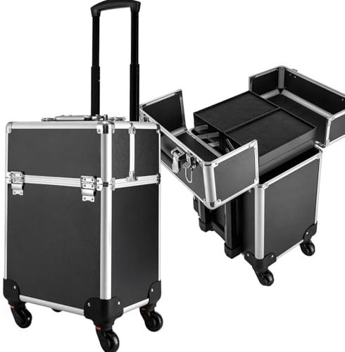 Trolley Kosmetikkoffer Friseurkoffer Multikoffer Schmuckkoffer Schminkkoffer Rollkoffer mit 4 Universalrollen