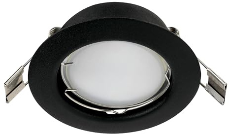 EGLO LED Einbaustrahler Peneto, Deckenspot aus Metall in Schwarz, Deckenstrahler flach mit GU10 Leuchtmittel, 2,8 Watt, 250 Lumen, 3000 K, warmweiß, Ø 7,8 cm