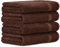 Luckytowel 4er Duschtuch Set 100% Baumwolle, 70x140cm Handtücher, 4er Pack Badetuch Braun