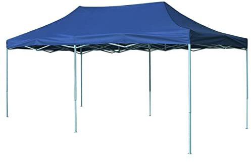 Faltzelt Pop-Up, BULANED Pavillon, Faltpavillon, Canopy, Gartenpavillon, Rennzelt, Partyzelt, Arbeitszelt, Canopy Tent, 3 x 6 m Blau