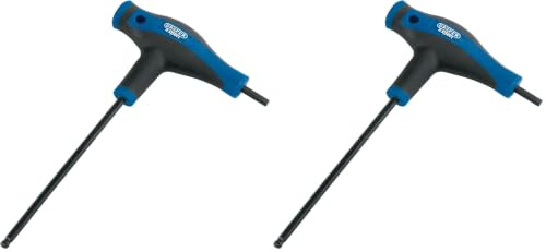 Draper 33909 Soft Grip T' Handle 4.0mm Hexagon and Ball End Key,Blue (Pack of 2)