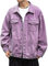 L9WEI Veste en jean pour homme, couleur unie, revers de mi-saison, veste en denim, automne, manches longues, veste de loisirs, mode streetwear, lilas, XXL