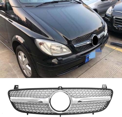 Doppellamellen-Frontstoßstange, Nieren-Doppelgitter, Grill-Ersatz, für Benz W639 Viano/Vito 2006-2010,B-Silver