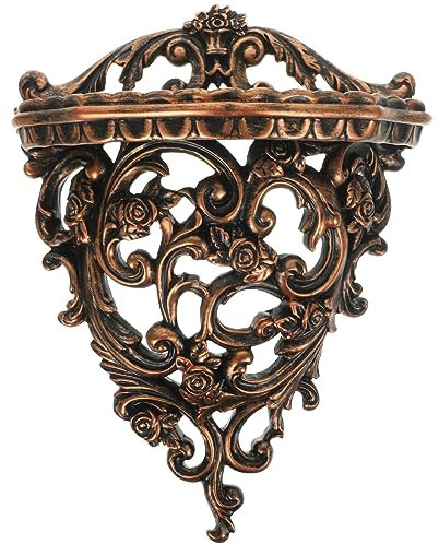 HOLIDYOYO Europäisches Schwimmendes Wandregal Hohles Europäisch Montierter Barocker Display-Wandorganisator Aus Kunstharz Gefertigtes Goldfarbenes Barockes Antikes Für Die Wand