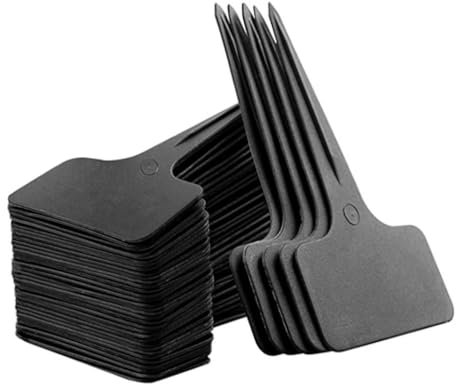 Plant Labels 100PCS T-Shaped Plant Labels for Outdoor Plants Waterproof Plastic Tags Flowers Vegetables Plug-in Plate 10x6cm
