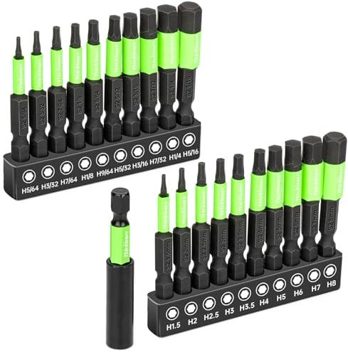 ThinkLearn Impact Hex Head Allen Wrench Drill Bit Set 20pcs (Metric&SAE)