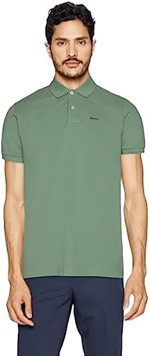 GANT Herren REG Contrast Pique SS Polo Polohemd, Kalamata Green, XXL
