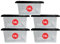 RelianceUK 14L Plastic Storage Boxes with Lids (14 Litre / 5 Pack) | Stackable Boxes with Black Lid and Clear Containers for Home Kitchen | Storage Tubs for Office Accessories