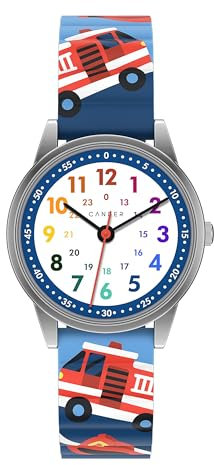 Cander Berlin MNA 0430 F Kinderarmbanduhr Magnetverschluss Armbanduhr Kinder Mädchen Jungen 3 ATM wasserdicht Lernuhr analog Feuerwehr