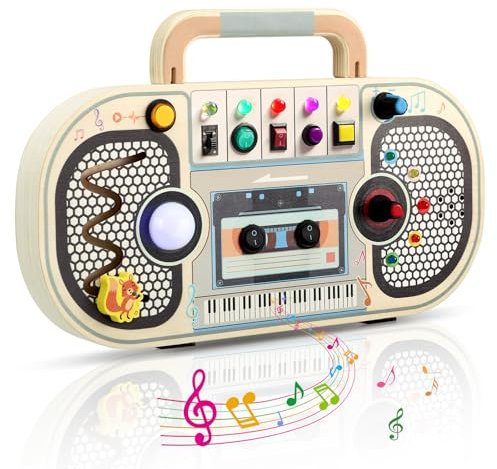 Ovshnrr Motorikbrett, LED Lichtschalter Motorikspielzeug, Stromkreisschalter, Recorder Busy Board, Praktische Aufklärung für Kinder, Sensorische Spielzeuge für Kleinkinder im Alter von 1–3 Jahren