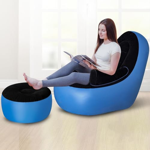 Balabulala Aufblasbare aufblasbare Couch für Erwachsene, aufblasbarer Liegestuhl für Gaming, Schwimmbad, Luftstuhl, perfekt für Zimmer, Camping oder Zuhause (ohne Pumpe)