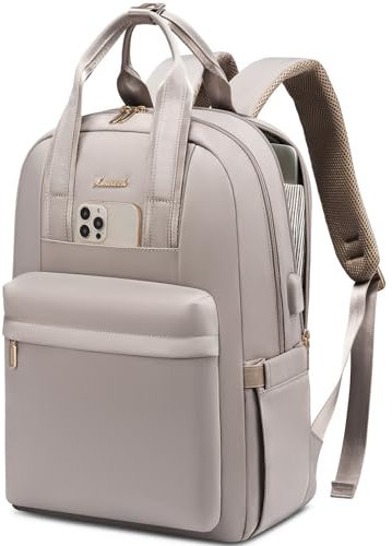 LOVEVOOK Laptop Backpack Womens, 15.6 inch Rucksack Bag for Women, Large Ladies Backpacks Waterproof School Bags with USB Port, Fashion Daypacks Back Pack for Uni College Work Travel, Grey