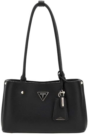 GUESS Women Meridian Shoulder Satchel Hand Bag, Schwarz