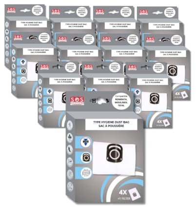 Lote de 6 bolsas para aspiradora + 1 microfiltro | Bolsa aspiradora Rowenta Silence Force | Equivalet to Rowenta ZR003901 | Compatible con aspiradoras trineos Rowenta & Moulinex | Filtro aspirador