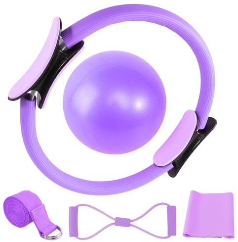 Pilates Set für Zuhause Pilates Essential Kit für Frauen mit Pilates Ball 25 cm Pilates Ring Yogagurt 2 Pilates Resistance Band, Pilates Zubehör Set Home Pilates Kit Gymnastik Pilates Equipment