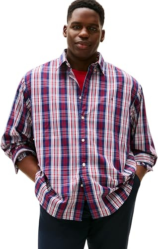 Tommy Hilfiger Herren Bt - Flex Pop Medium Check Shirt Mw0mw43034 L/S Shirt (1er Pack)
