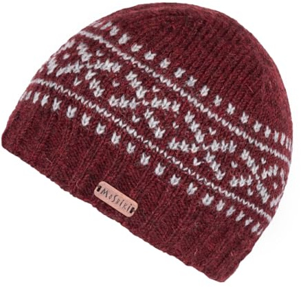 Moshiki | Wolle Mütze ADEEP mit Baumwoll-Fleece Band gefüttert | Damen und Herren | 100% Wolle, Futter 100% Baumwolle (KBA)
