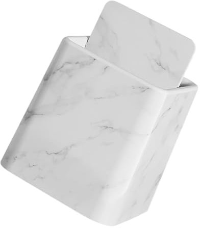 TIDTALEO Imitation Marble Trash Can for Bathroom Compact Home Waste Bin Lid Stylish Marble Pattern Garbage Can for Kitchen and Bedroom Decor