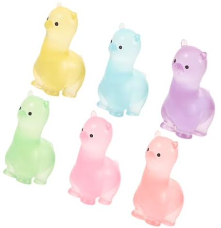 CVUTOVO 6 Stück Alpaka Ornament Mini Alpaka Anhänger Miniatur Alpaka Simuliertes Alpaka Geburtstagsparty Alpaka Mikrolandschaft Alpaka Aquarium Alpaka Pflanzen Alpaka