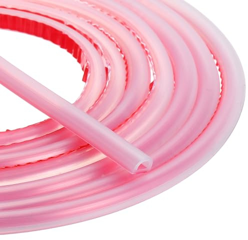 sourcing map Weather Stripping Door Seal, 10 ft Self-Adhesive D-Shape Seal Strip Silicone Insulation Window Gap Filler for Door Frame Sealing Gap (3/16 W x 5/32 T, Clear)