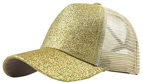 Glitzer Baseball Cap Damen Silber Rote Basecap Herren Mit Pailletten Metallic Glänzend Mesh Baseballkappe Sport Outdoor Sonnenschutz Karneval Performance Mütze 70er 80er Hut Kappen Schwarz Himmelblau