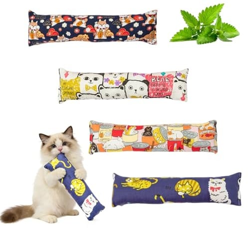 Crevice Catnip Toys for Indoor Cats - Chew Toy & Teething Stress Relief, Perfect for Teeth Cleaning & & Enrichment Play!Pack of 4