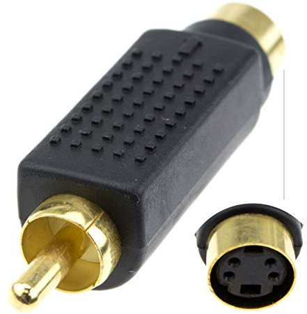 SVHS 4 Pines S-Video a Compuesto RCA Fono Convertidor Adaptador Oro