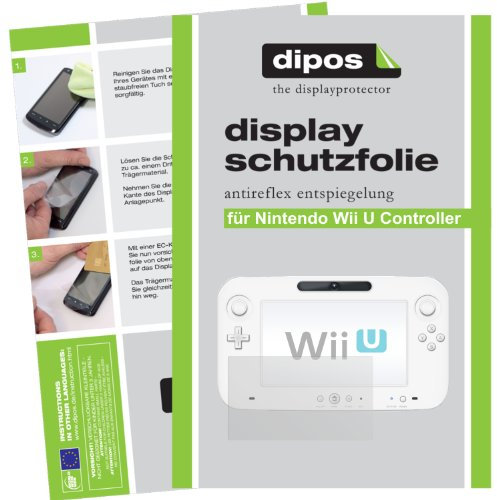dipos I 2X Schutzfolie matt kompatibel mit Nintendo Wii U Controller Folie Displayschutzfolie
