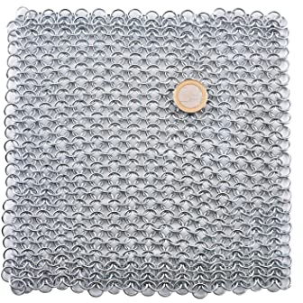 Battle-Merchant Kettenstück 20 x 20 cm, unvernietet, ID 8 mm, verzinkt | Kettenhemd BMSZ, Kettenhaube selbst Bauen, DIY Kettenrüstung, ID 8 mm, RS 1,6 mm