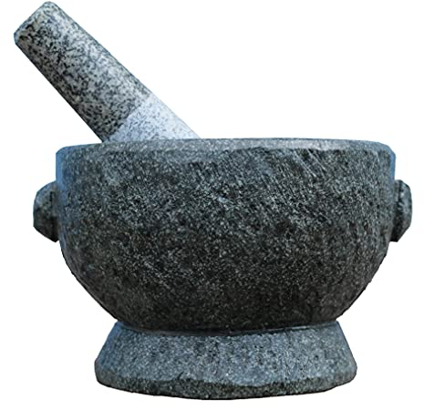 Granit Mörser + Stößel sehr massiv steinmörser innenØ12cm Naturstein Naturmörser