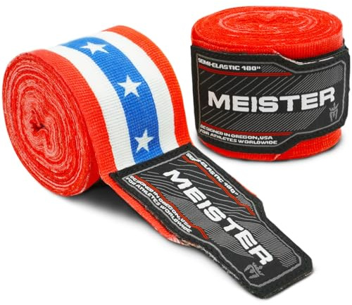 Meister Erwachsene 180 Zoll (457cm) Semi-Elastische Handbandagen für MMA & Boxen (Paar)