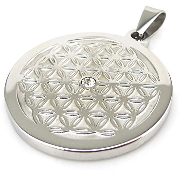 Flower of Life Magnet Kettenanhänger Blume des Lebens mit Swarovski® Eiskristall Energetix 4you 2792 handgearbeitete Unikate inkl. Kette
