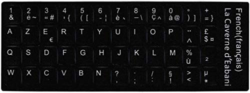 LA CAVERNE D'EABANI Kit de 48 Touches Autocollantes Clavier AZERTY Français