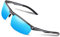 DUCO Sonnenbrille für Herren Retro Polarisierte Sonnenbrille Ultraleichte Sportbrille Al-Mg Metallrahmen Fahrerbrille 8550 (Gunmetal/Blau Verspiegelt)