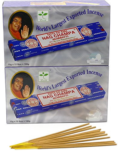 Satya Nag Champa Räucherstäbchen 15 g, 24 packs = 288 sticks