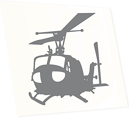 INDIGOS UG Auto Aufkleber UH 1H Iroquois Hubschrauber - Silber - 89x99 - Selbstklebender Sticker für Auto, Fenster, Bus oder LKW