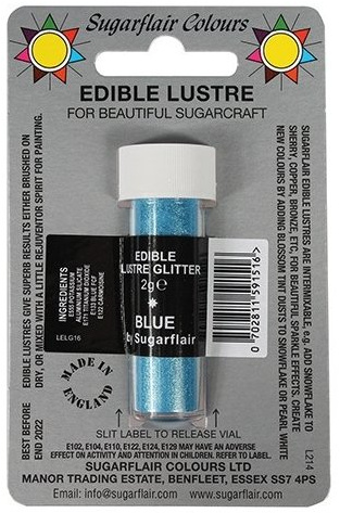 10 x Sugarflair BLUE Edible Lustre Glitter Dust for Sugarcraft Cake Decorating