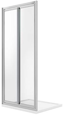Idralite Porte de Douche 70CM H185 Verre Transparent Ouverture Saloon avec 2 parois pivotantes Mod. Clint